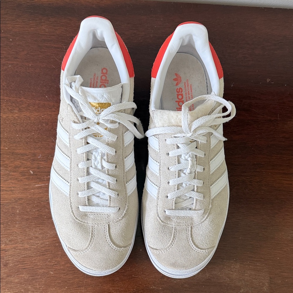 Adidas Women's Beige and Red Sneakers